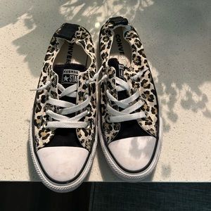 Leopard print shoreline converse